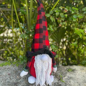 Large Buffalo Plaid Christmas Gnome